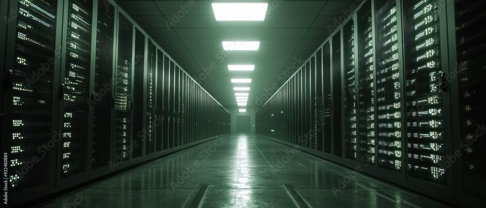 Server Racks in a Data Center Corridor Server Racks in a Data Center Corridor