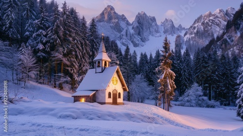 Winter Wonderland Chapel in the Mountains