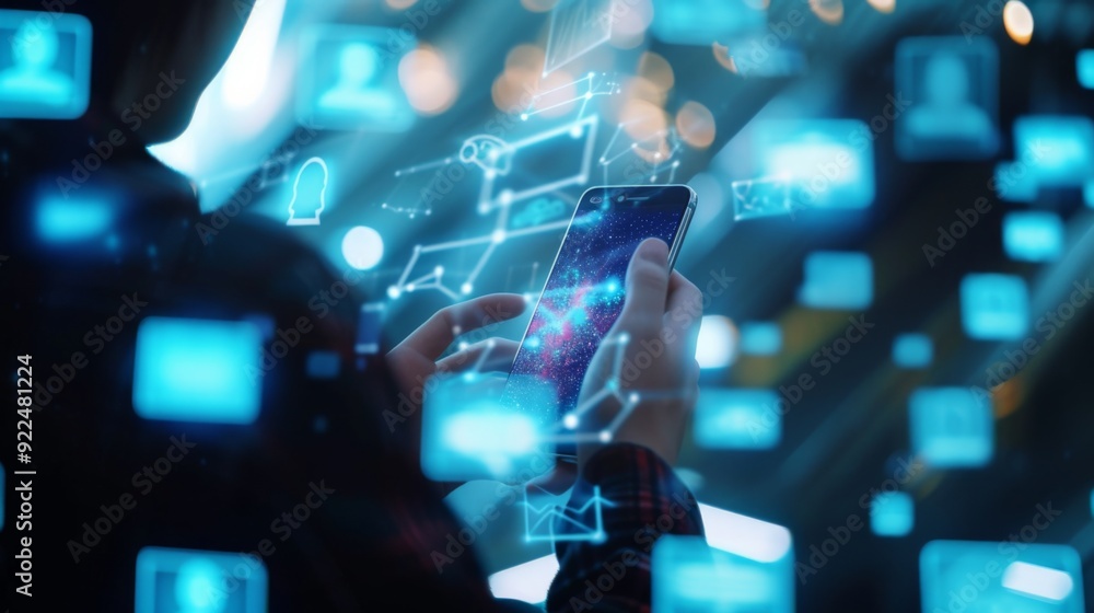 Fototapeta premium Person using a smartphone
