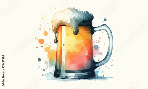 beer mug, free drink, watercolor mugs of beer, alcohol drinks, hand drawn, watercolor mugs of beer, watercolor beer mug