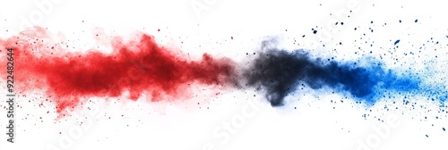 Patriotic Fireworks Erupt in Red, White, and Blue Confetti Bursts, Celebrating Labor Day with a Dynamic American Flag-Inspired Abstract Background for Independence Day and Memorial Commemorations photo