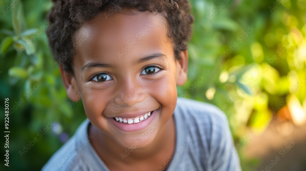 Young boy smiling directly at the camera Young boy smiling directly at the camera