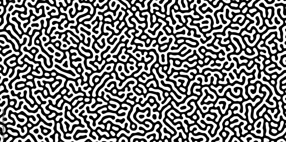 Abstract Turing organic wallpaper with background. Turing reaction diffusion monochrome seamless pattern with chaotic motion. Natural seamless line pattern. Linear design with biological shapes. Abstract Turing organic wallpaper with background. Turing reaction diffusion monochrome seamless pattern with chaotic motion. Natural seamless line pattern. Linear design with biological shapes.