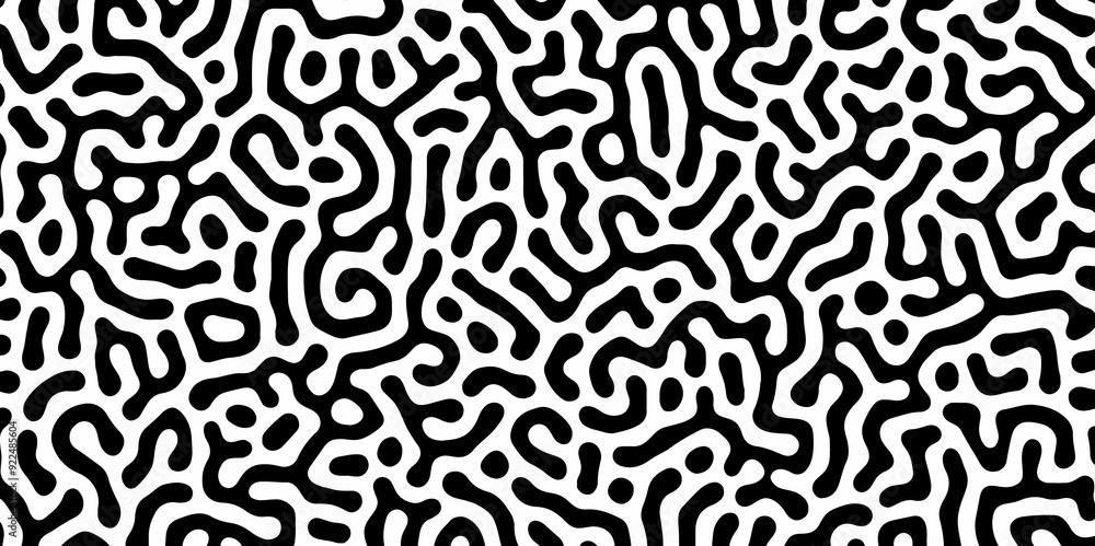 Abstract Turing organic wallpaper with background. Turing reaction diffusion monochrome seamless pattern with chaotic motion. Natural seamless line pattern. Linear design with biological shapes. Abstract Turing organic wallpaper with background. Turing reaction diffusion monochrome seamless pattern with chaotic motion. Natural seamless line pattern. Linear design with biological shapes.