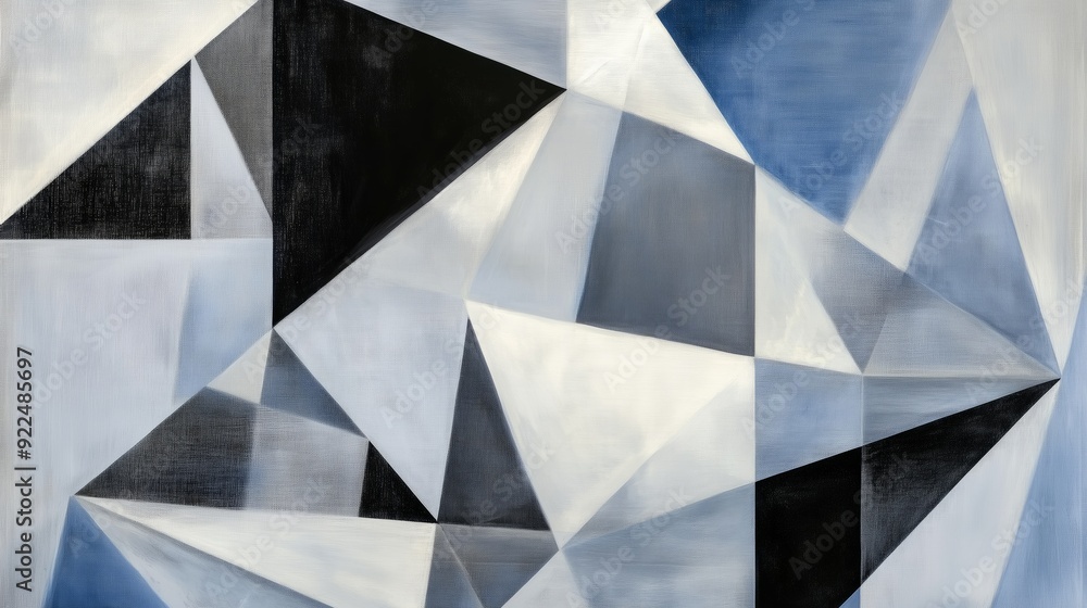 Artistic geometric triangles in shades of light blue, gray, white and cream. Artistic geometric triangles in shades of light blue, gray, white and cream.
