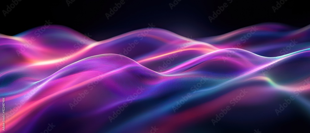 Abstract Wavy Background with Glowing Lines and Purple Hue Abstract Wavy Background with Glowing Lines and Purple Hue