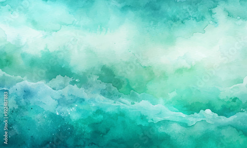 Sea Green watercolor texture Background,abstract watercolor paintings, paper texture background