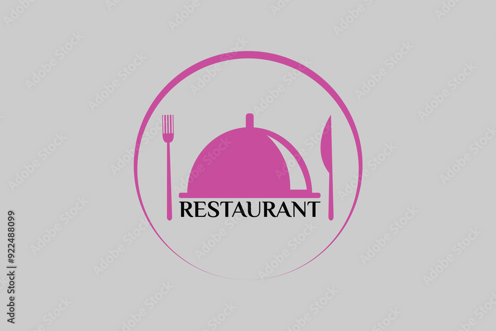 Modern restaurant logo vector with chef cap , spoon fork symbols Modern restaurant logo vector with chef cap , spoon fork symbols