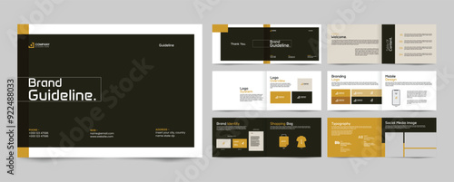 brand guideline landscape template for brand identity presentation guide layout 