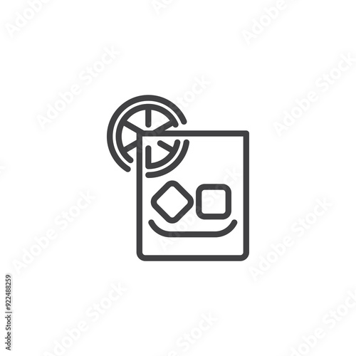 Old fashioned glass line icon