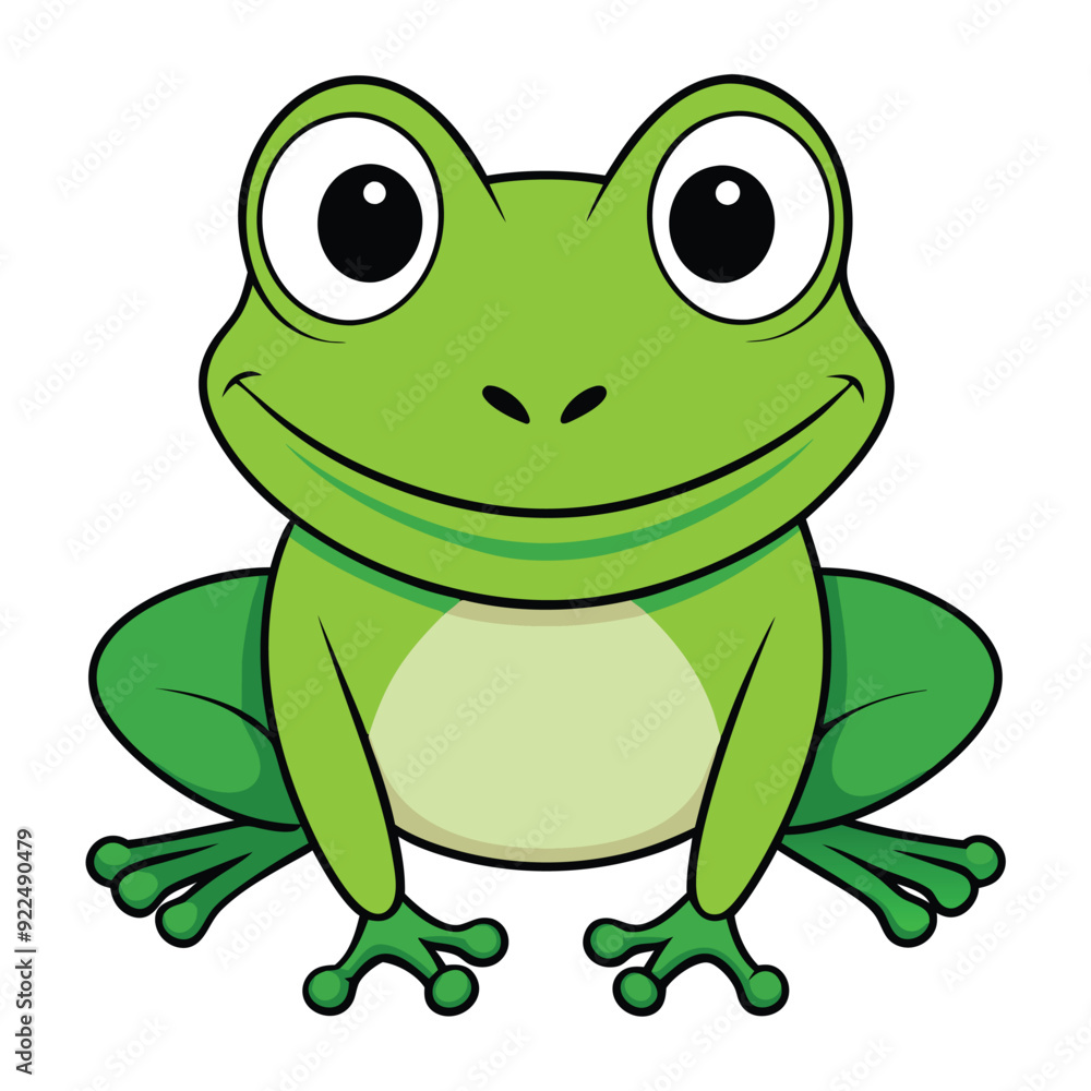 Cartoon Style Frog 2D Drawing Icon Vector Design on White Background Cartoon Style Frog 2D Drawing Icon Vector Design on White Background