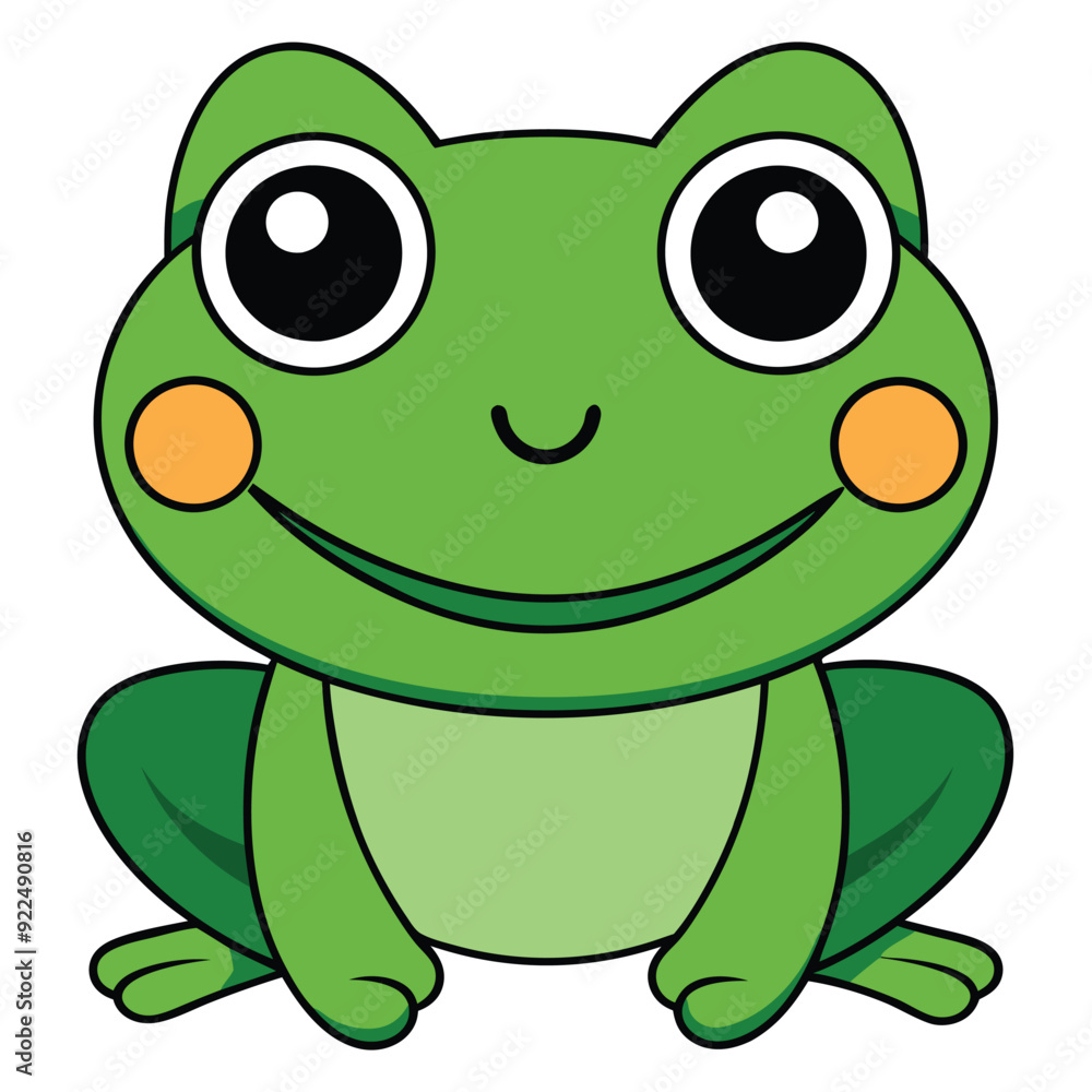 Cartoon Style Frog 2D Drawing Icon Vector Design on White Background Cartoon Style Frog 2D Drawing Icon Vector Design on White Background