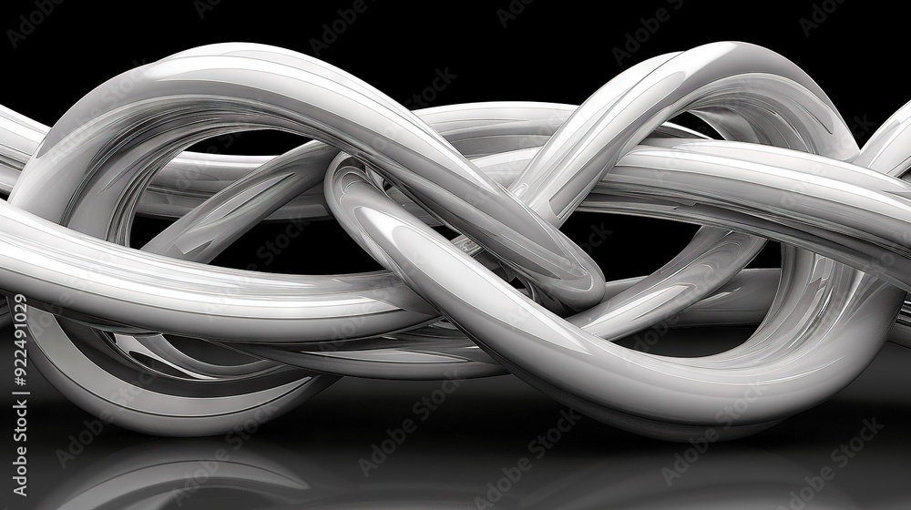 A monochrome picture of a set of interconnected items forming a serpentine shape A monochrome picture of a set of interconnected items forming a serpentine shape