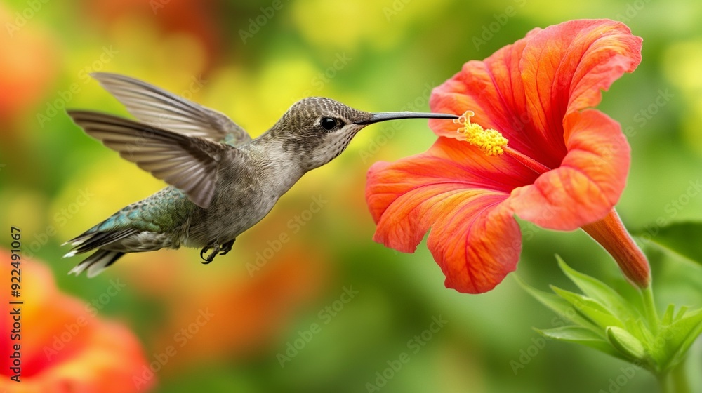 Obraz premium close-up of a hummingbird hovering