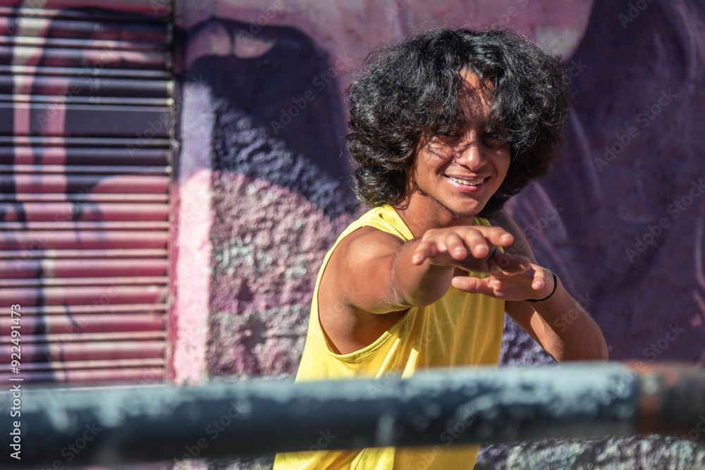 young man dancing on the street urban dance young man dancing on the street urban dance