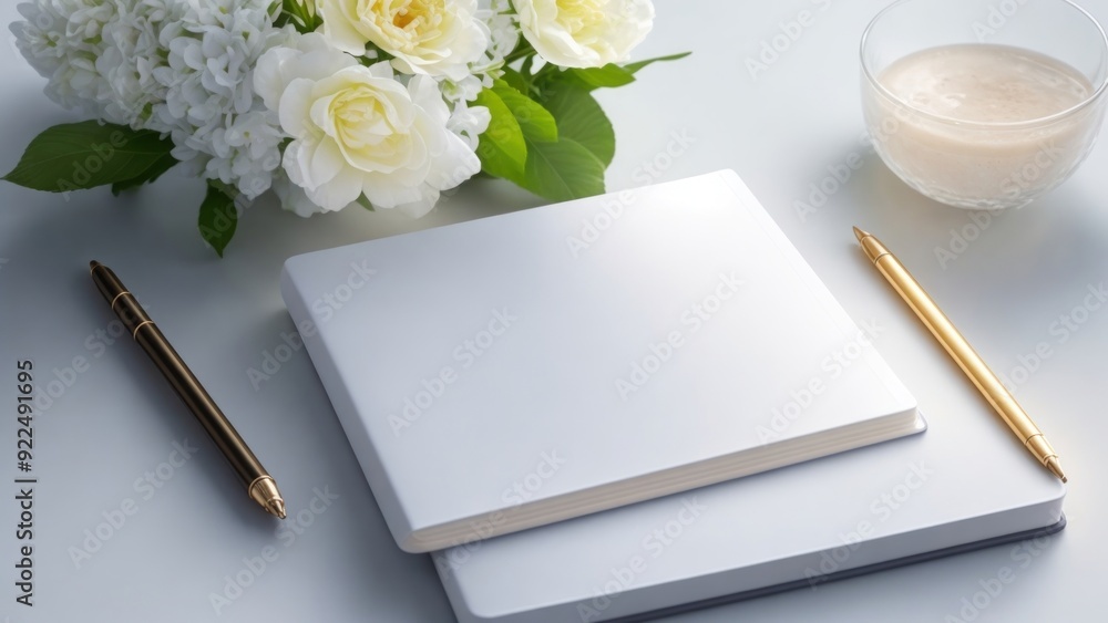 Empty book placed on table for peaceful relaxation Empty book placed on table for peaceful relaxation