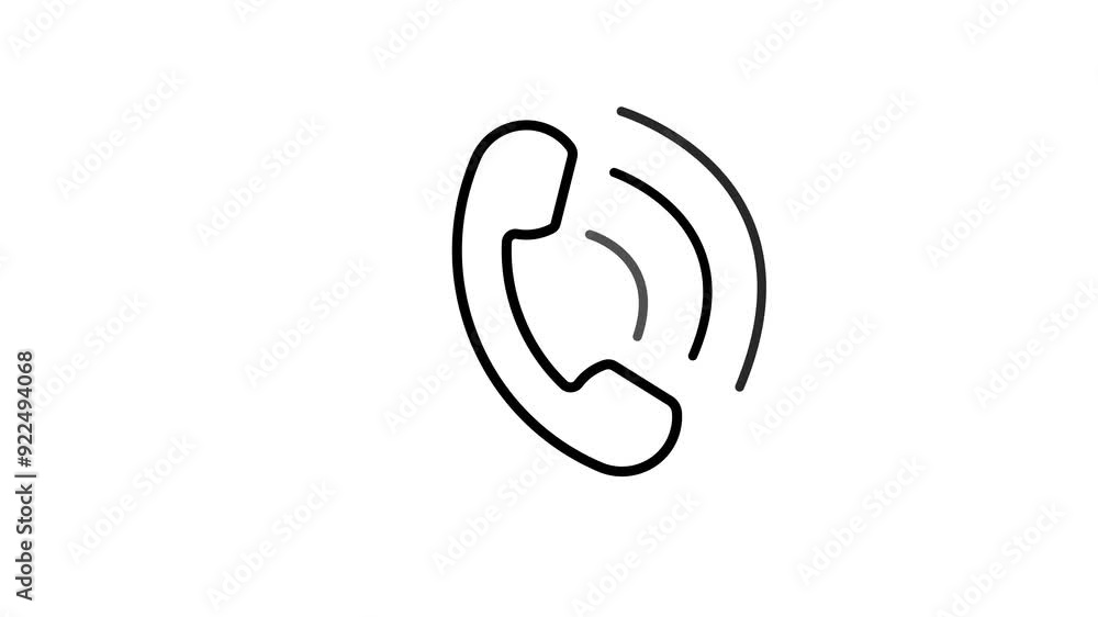 Smart phone call ring icon animated on a white background. Smart phone call ring icon animated on a white background.