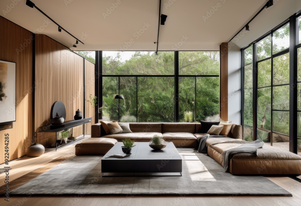 Fototapeta premium stunning design elements showcasing modern home interiors sleek minimalist inviting color palettes contemporary living space, aesthetics, ambiance
