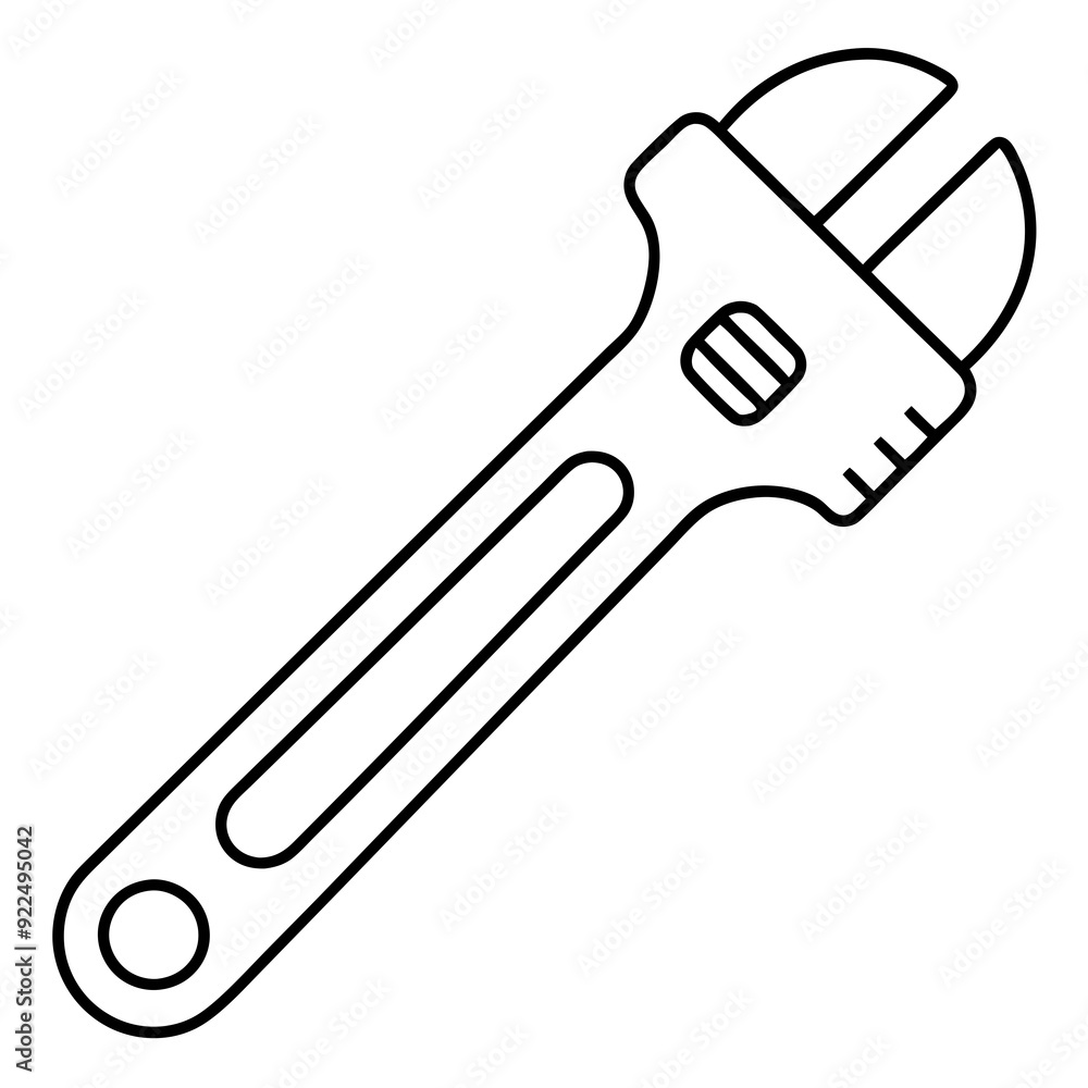 Adjustable wrench art vector illustration Adjustable wrench art vector illustration