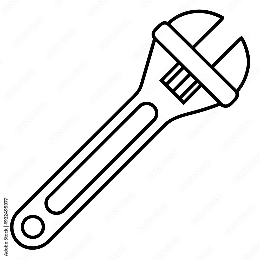 Adjustable wrench art vector illustration Adjustable wrench art vector illustration