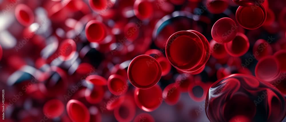 Blood Cells & Circulatory System. Red Blood Cells Flowing Through the ...