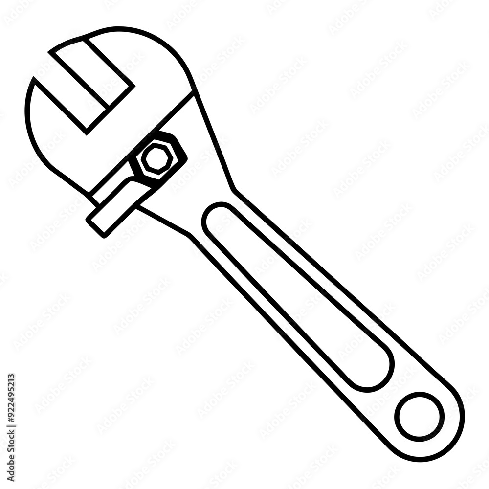 Adjustable wrench art vector illustration Adjustable wrench art vector illustration