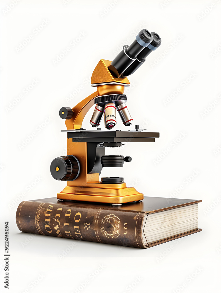 3D Flat Icon of Book and Microscope Concept with Dreamy Background | Literature and Scientific Discovery Symbolism | Isolated White Background 3D Flat Icon of Book and Microscope Concept with Dreamy Background | Literature and Scientific Discovery Symbolism | Isolated White Background