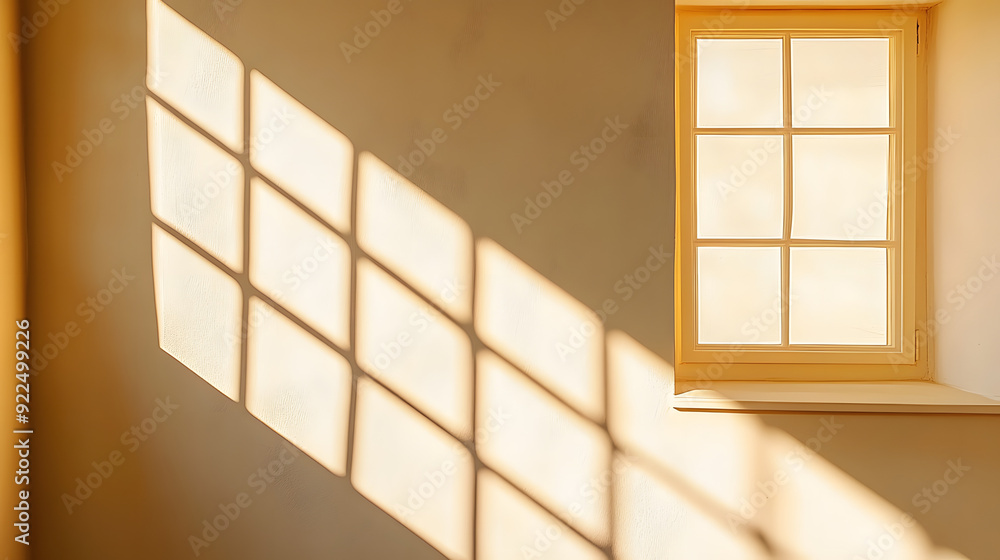 Diagonal window shadows and light on beige wall Trendy colored natural light concept background with copy space Diagonal window shadows and light on beige wall Trendy colored natural light concept background with copy space