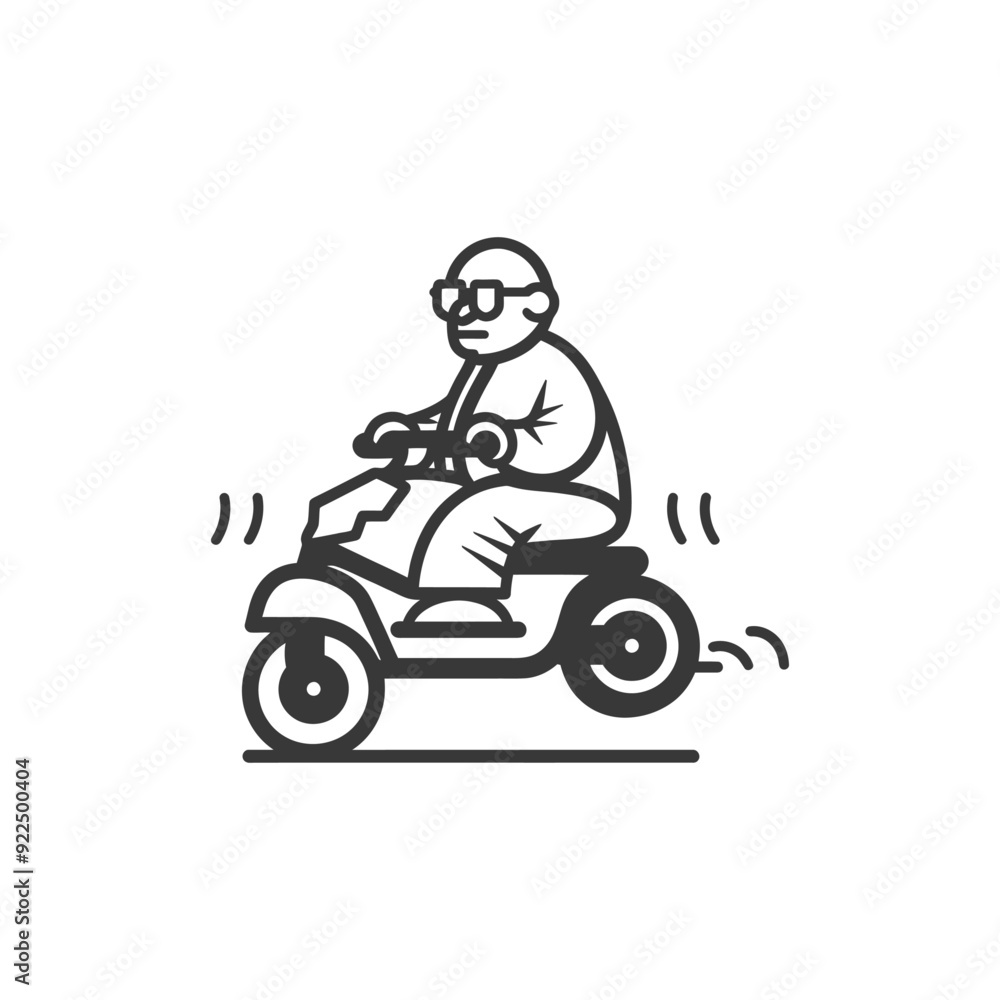 Man in Sunglasses Riding a Motor Scooter Man in Sunglasses Riding a Motor Scooter
