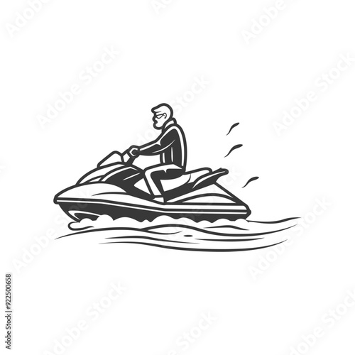 Man riding a jet ski on the water