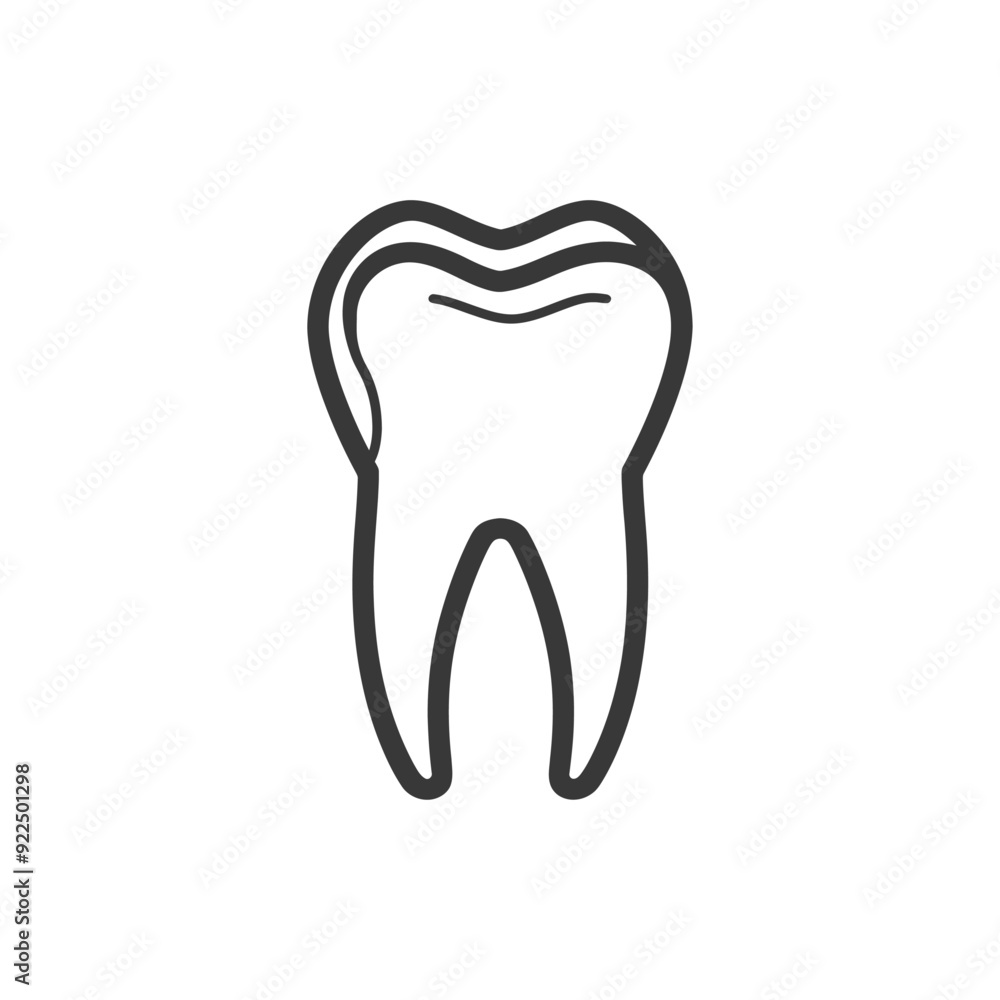 Outline Illustration of a Single Human Tooth Outline Illustration of a Single Human Tooth