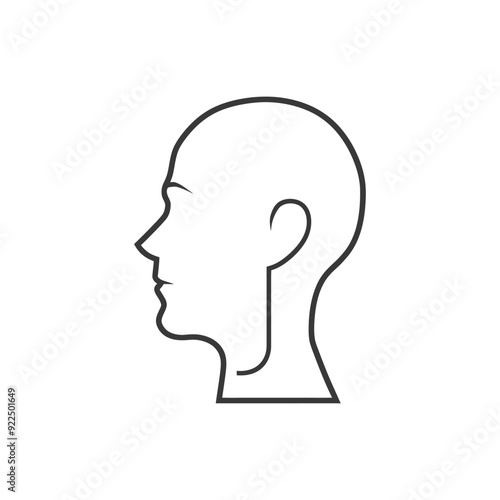 Outline of a Bald Human Head in Profile