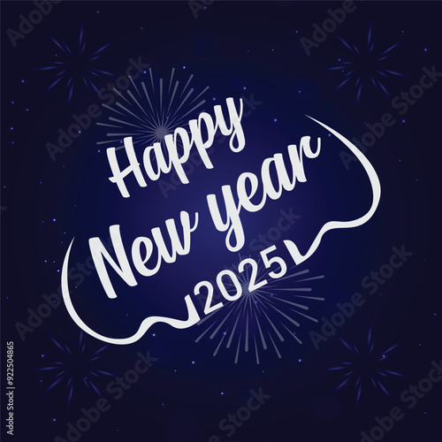 Design for Happy new year 2025 celebration background.