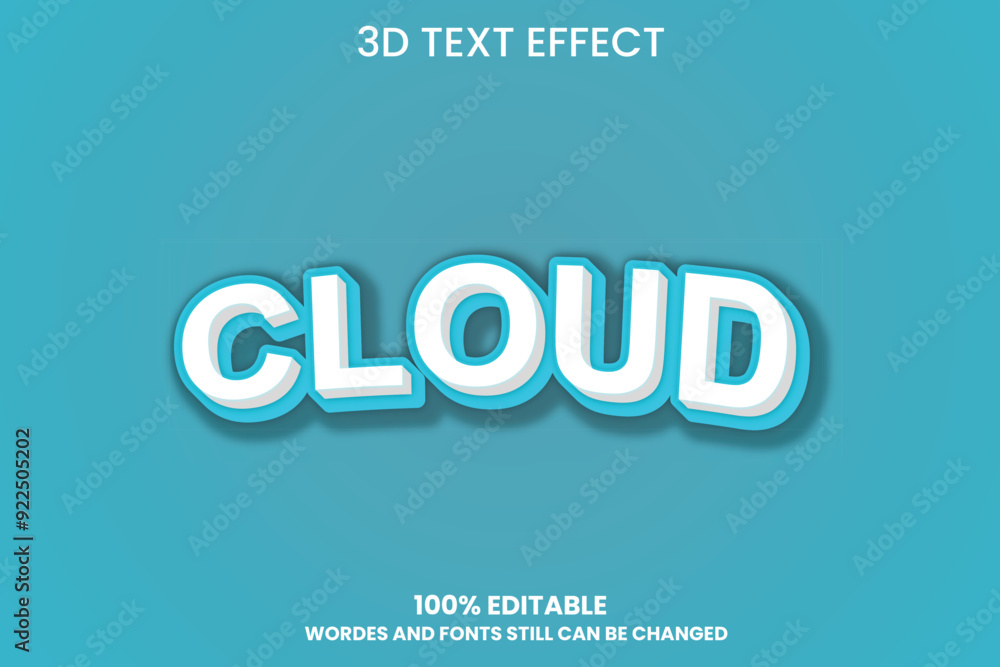 Cloud 3D editable text style effect Cloud 3D editable text style effect
