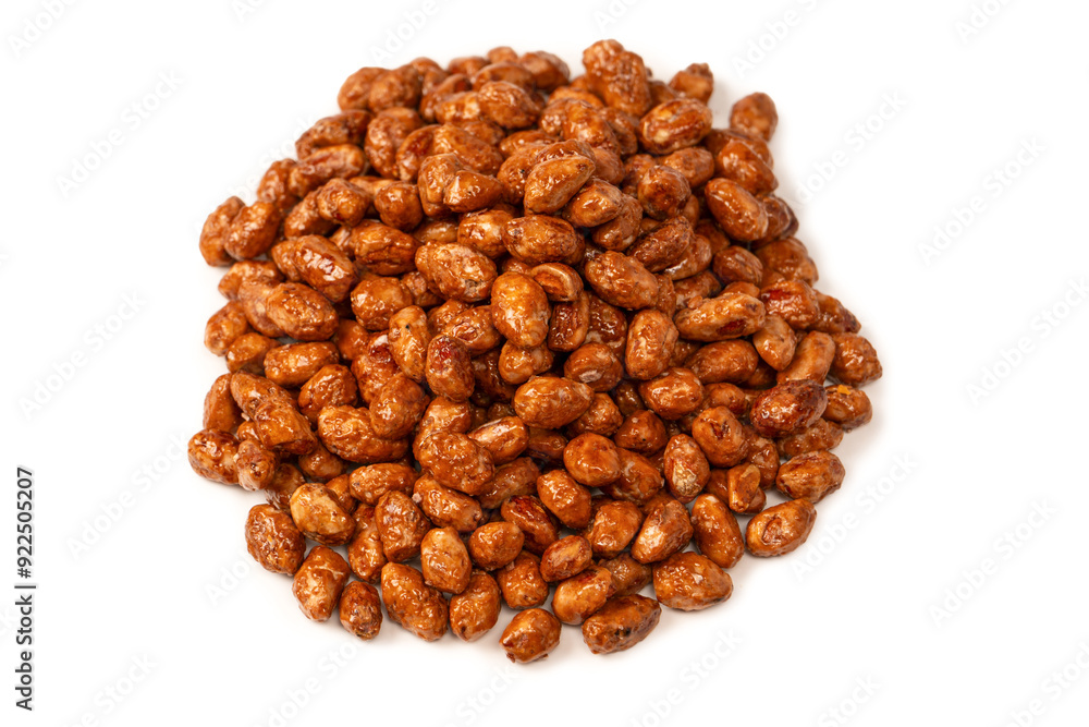 Tasty sweet roasted peanuts isolated on a white background. Tasty sweet roasted peanuts isolated on a white background.