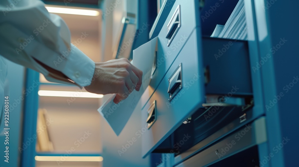 The hand in filing cabinet The hand in filing cabinet
