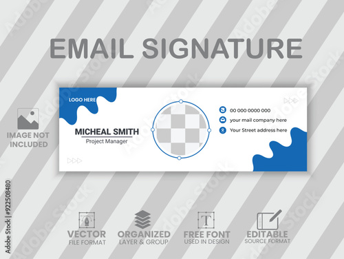 Modern and minimalist email signature template Design 