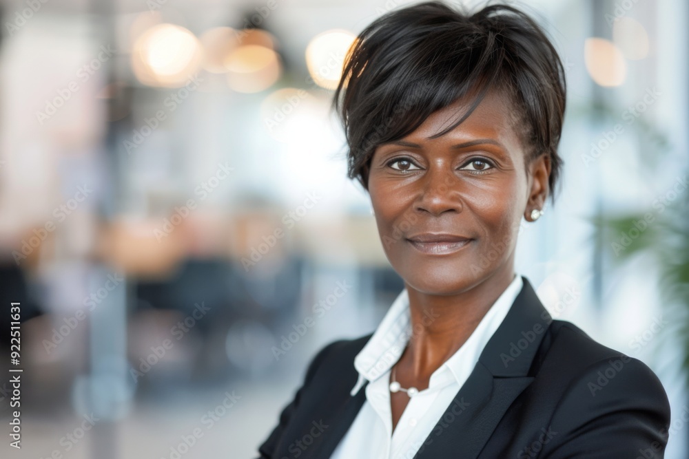 Confident African American Businesswoman in Modern Office Environment Confident African American Businesswoman in Modern Office Environment