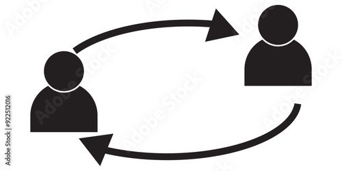 people transfer icon. people transfer of arrows icon. people vector illustration.
