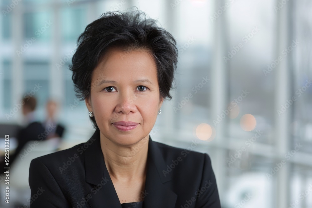 Professional Asian Businesswoman in Corporate Office Setting Professional Asian Businesswoman in Corporate Office Setting