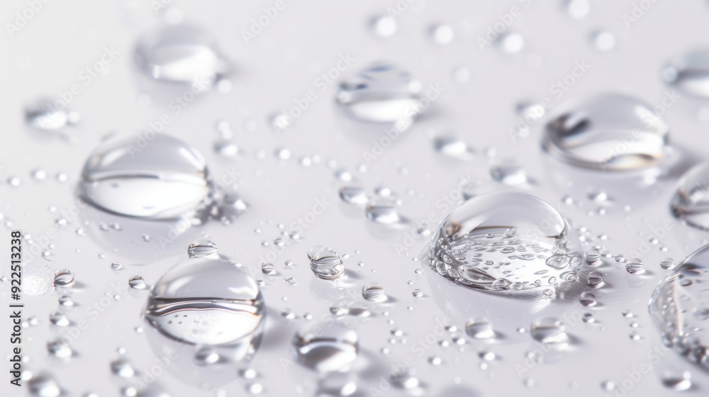 Water drops on a clean white surface Water drops on a clean white surface