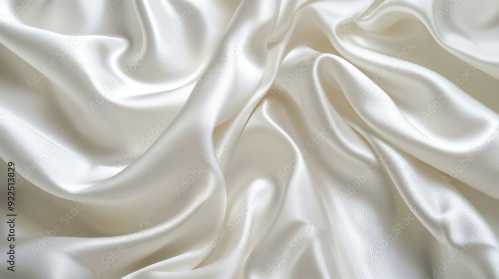 White silk fabric, focusing on its soft, luxurious texture and subtle sheen White silk fabric, focusing on its soft, luxurious texture and subtle sheen