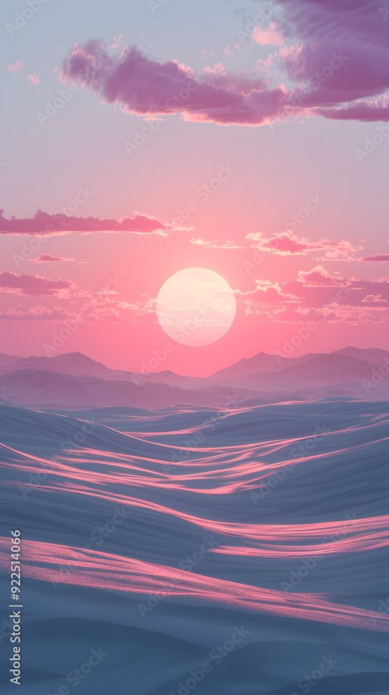 Desert Sunrise Sunset Timelapse: Dreamy Photo Realistic Desert Landscape with Serene Beauty and Ample Copy Space for Text or Graphics Desert Sunrise Sunset Timelapse: Dreamy Photo Realistic Desert Landscape with Serene Beauty and Ample Copy Space for Text or Graphics