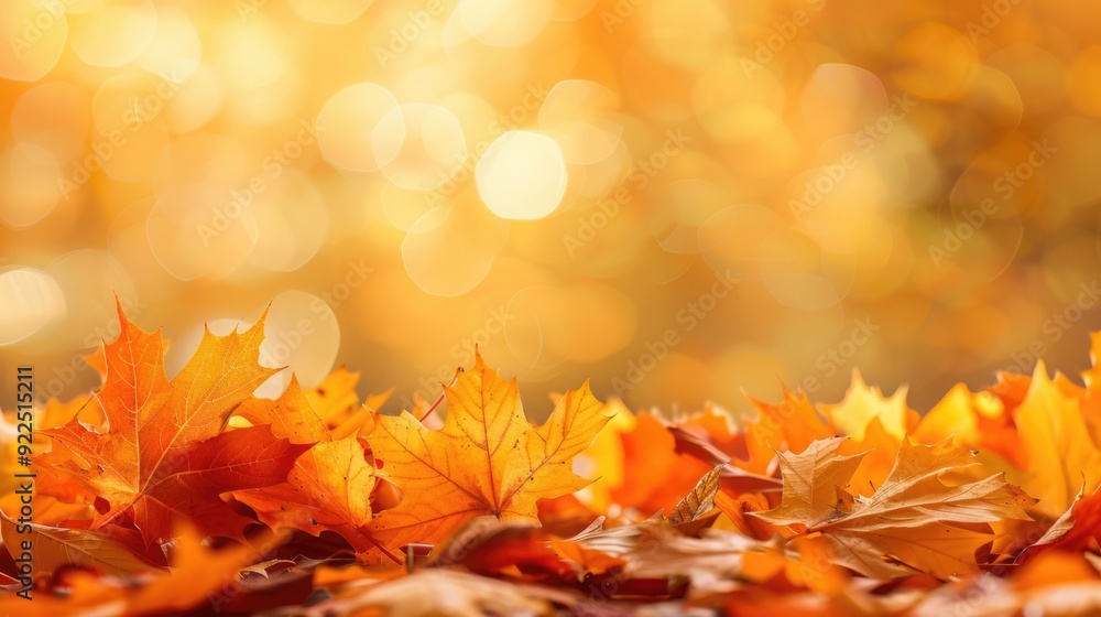 Orange maple leaf on the ground in the sun rays. Autumn leaves Orange maple leaf on the ground in the sun rays. Autumn leaves