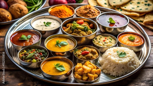 A Symphony of Flavors: A Navratri Upwas Thali in Vibrant Hues Generative AI