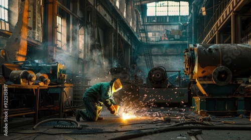 The Welder in Industrial Factory photo