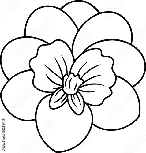 line art, vector illustration of a flower