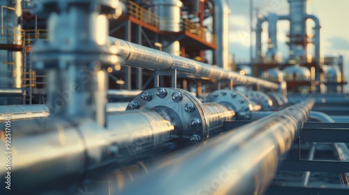 Hydrogen renewable energy production pipeline - hydrogen gas for clean electricity solar and windturbine facility.