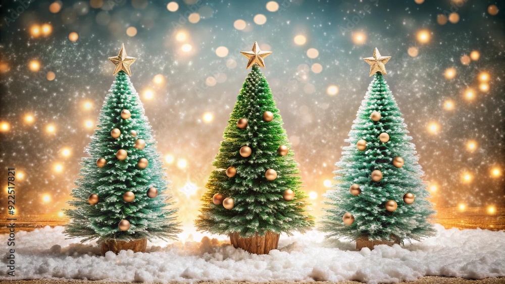 A Trio of Festive Fat Trees in a Snowy Wonderland Generative AI A Trio of Festive Fat Trees in a Snowy Wonderland Generative AI