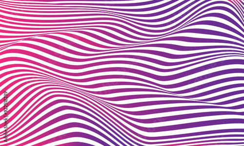 Abstract wavy background. Striped vector illustration with optical illusion.